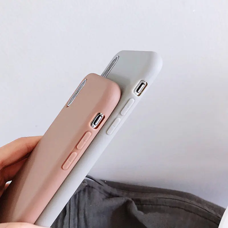 Lovebay сплошной цвет силиконовый чехол для телефона для iPhone 11 Pro X XR XS Max 7 8 6 6s Plus милый карамельный цвет мягкий ТПУ задняя крышка