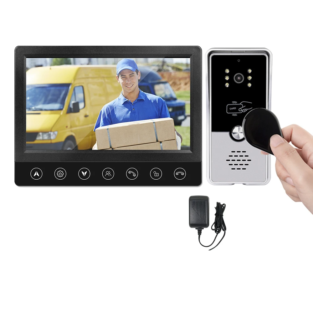 doorphone Video Intercom with Lock Wired Entry Doorphone Night Vision Doorbell Camera IC Card Unlock Key Video Intercom Kit audio only intercom Door Intercom Systems