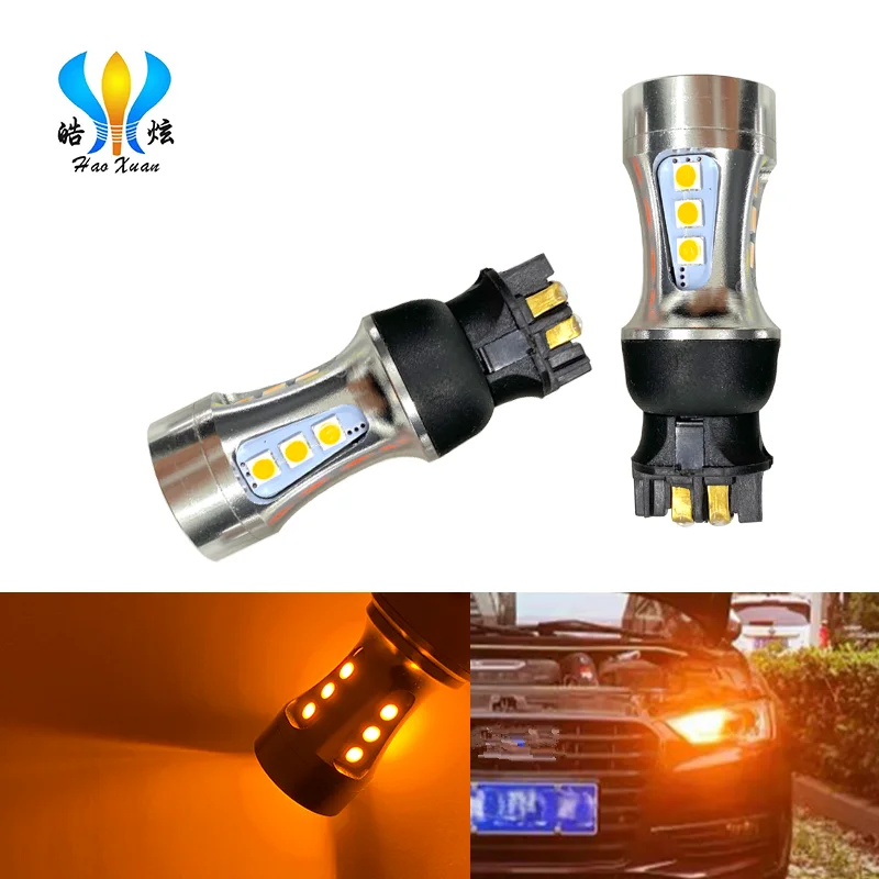 Светодиодные лампы HaoXuan PW24W PWY24W для указателей поворота Audi BMW Volkswagen дневные