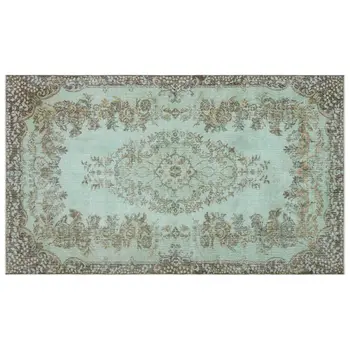 

Handmade Green Vintage Overdyed Turkish Area Rug 164x276 Cm-5'5''X9'1''