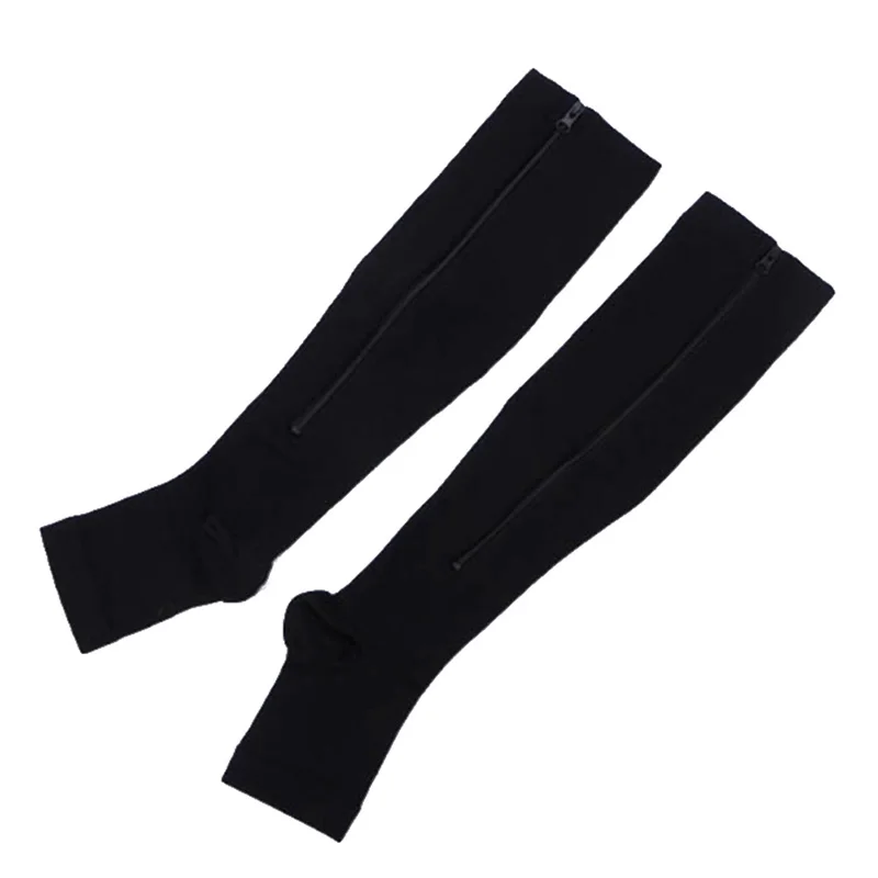 1 пара носки для лечения варикозного расширения вен Компрессионные носки на молнии женские тонкие корректирующие компрессионные сжигающие жир массажные - Цвет: B