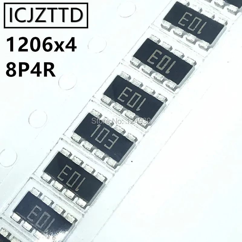 

100pcs 1206x4 1206 1206*4 8P4R Original new 1k 10k 47k 473 2K 202 2.2k 2k2 222 100k 104 103 res network SMD 33k 333