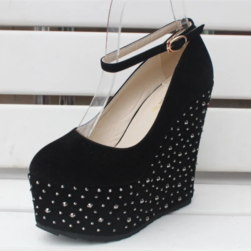 Women's Shoes Sexy  Round Toe Wedges Heel Platform Pumps High Heels US size 4-10.5  No.1269