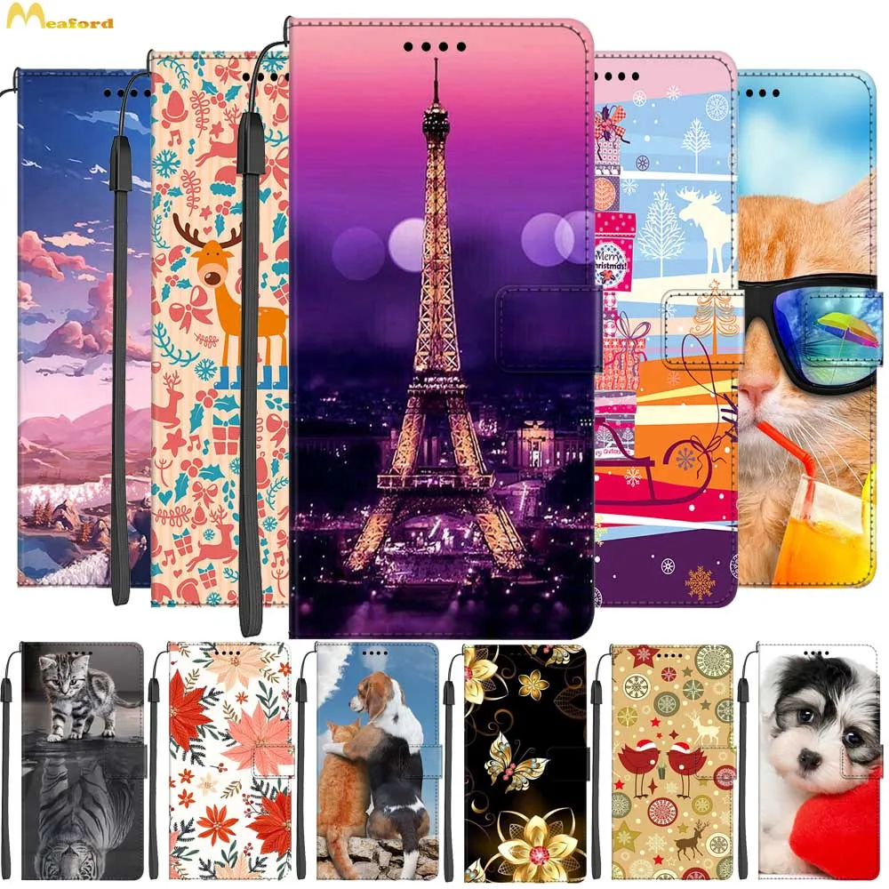 Custodie In Pelle Per Lg K40S K12 Plus Portafoglio Di Lusso Flip Cover Per Lg V40 Thinq Case K40 S Simpatiche Borse Per Telefono Stampate Stand Funda 