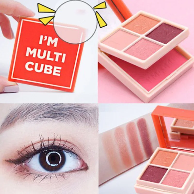

4 Color Eyeshadow Palette & Cheek Blusher Makeup Set Eye Face Pigments Makeup Palette New Popular Eyeshadow Pallete