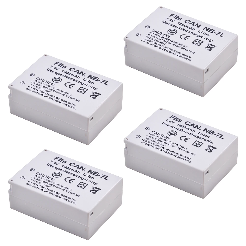 Аккумулятор Akku 4 × 1800 мАч для фотоаппаратов Canon PowerShot G10 G11 G12 SX30IS | Электроника