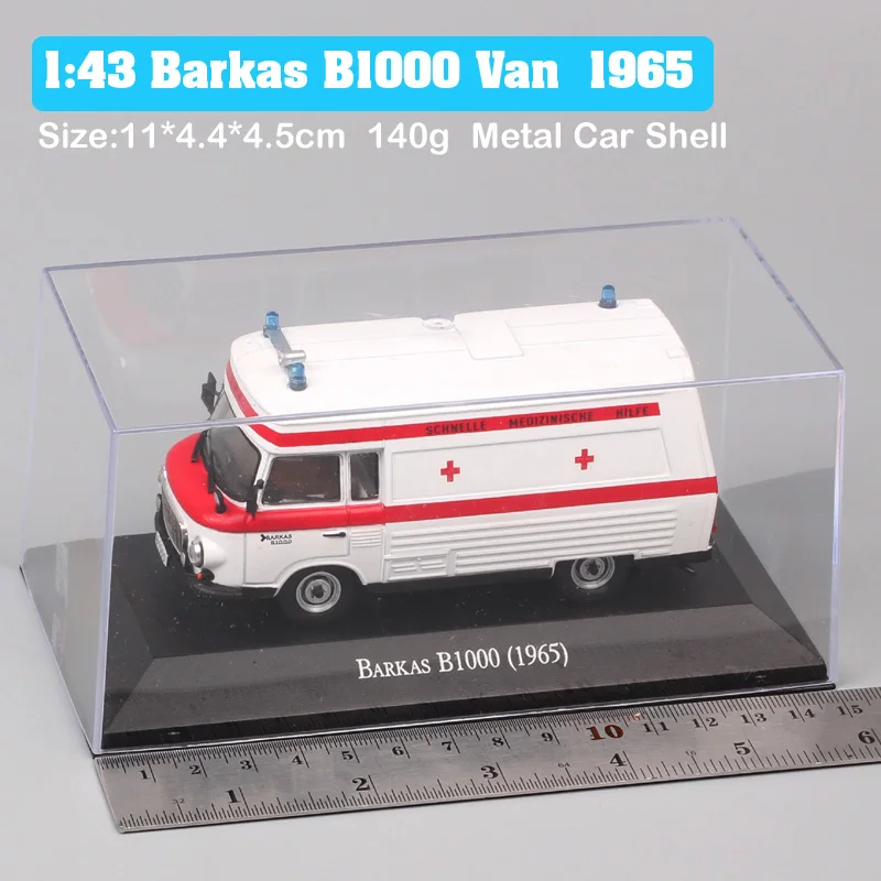 1:43 Atlas VEB Barkas B1000 1965 фургон винтажный Германия скорая помощь металлическая литая Модель Масштабная модель машинки игрушечные транспортные средства коллекция - Цвет: Barkas B1000 1965