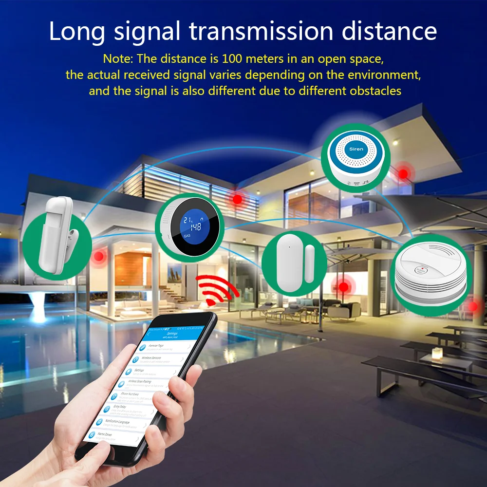 TUYA Alarm System Wireless Home Alarm WIFI Security Alarms For Home GSM Burglar Anti APP Remote Control Works With Alexa security system security alarm wireless alarm