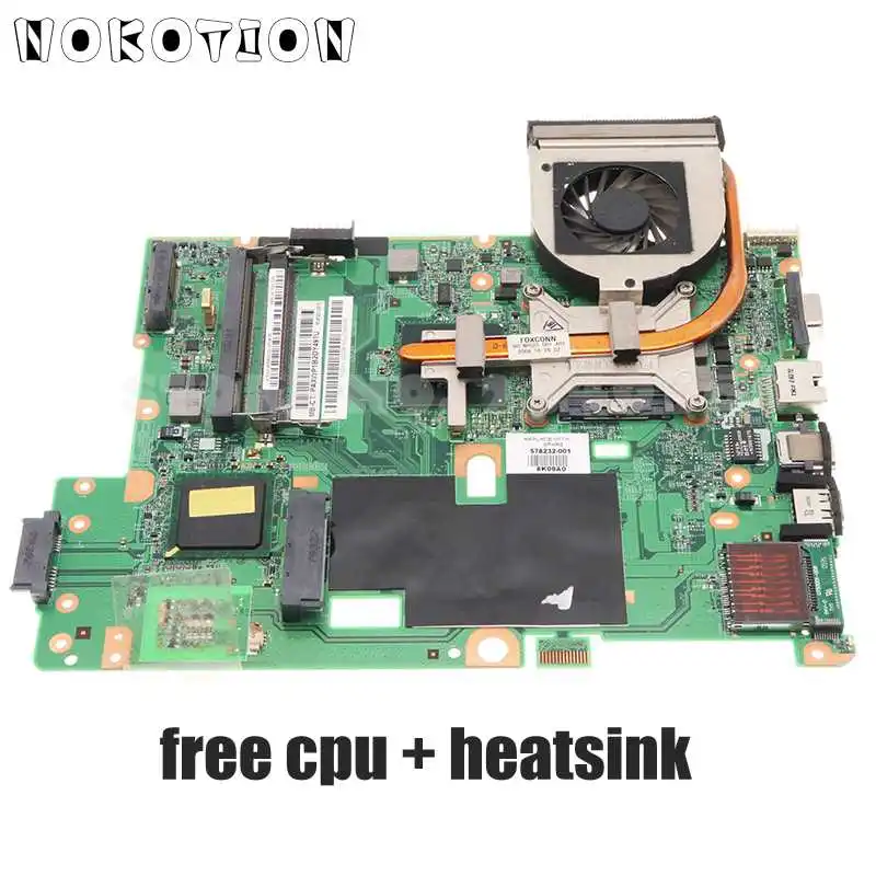 Материнская плата NOKOTION 48.4FQ01.011 578232-001 для ноутбука HP Compaq G60 CQ60 DDR2 бесплатный ЦП +