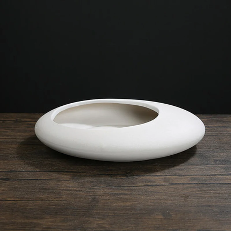 Minimalist Ceramic Flower Vase, Oval Flowerpot, Hydroponic Plants Pot, Office, Living Room, Desktop, Home Decoration Gifts