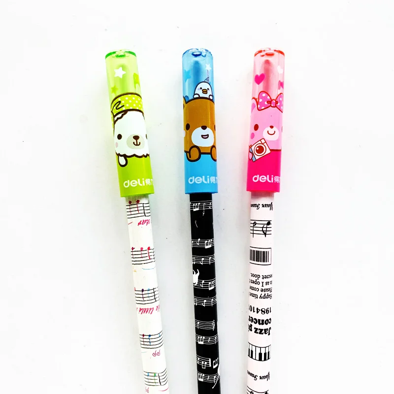6 шт./упак. Kawaii красочный пластиковый Медведь ручка карандаш крышка канцелярские принадлежности пластиковая насадка на карандаш для детей Детский карандаш Топпер