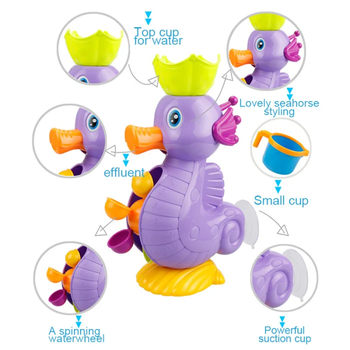Мультфильм животных водное колесо Ванна Душ игрушка вода игрушка для малыша и ребенка BM88