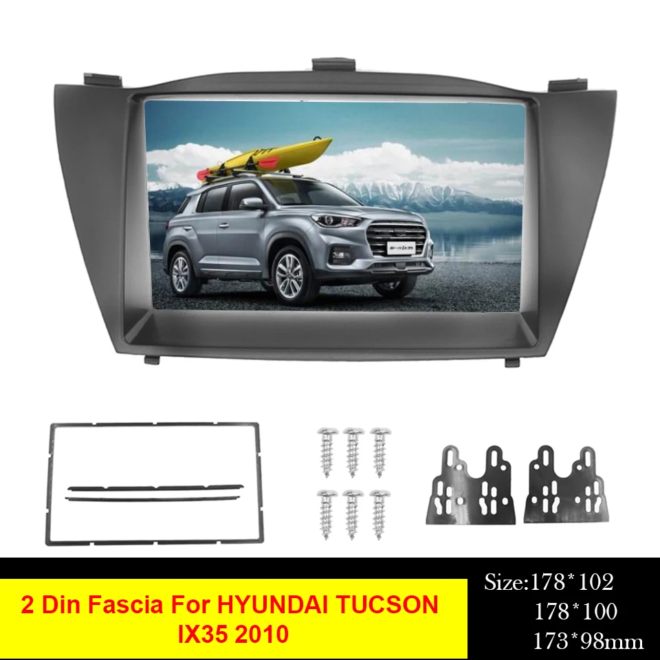 2Din Автомобильная радиоустановка Fascia Для HYUNDAI TUCSON IX35 2010 DVD стерео рама панель Plate