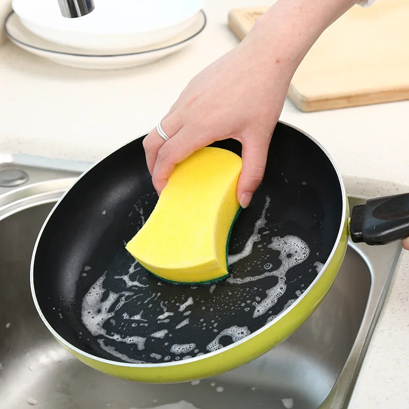 5Pcs high density sponge kitchen cleaning tool double strong decontamination washing pot dishwashing towel rag s | Дом и сад