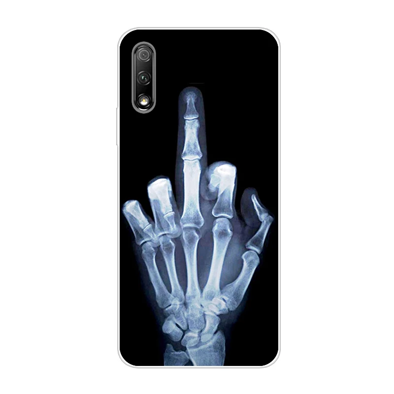 Синий Чехлы для телефонов huawei Honor 9x pro, силиконовая задняя крышка, мягкий чехол из ТПУ для huawei Honor9x, милые Мультяшные разрисованные Чехлы для кожи - Цвет: Синий