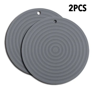 

24x24x1cm Round Heat Resistant Silicone Mat Drink Cup Coasters Non-slip Pot Holder Table Placemat Kitchen Accessories Table Mats