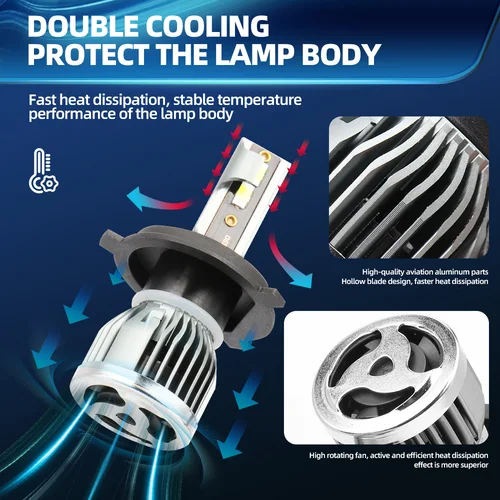 Roadsun H7 LED H11 H1 H3 9005 9006 HB3 HB4 880 9007 H13 H4 전조등 전구 12V 120W 26000LM 3570 CSP 칩 2