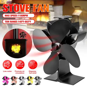 

Stove Fan 4 Blade Fireplace Fan Heat Powered komin Wood Burner Eco Fan Friendly Quiet Home Efficient Heat Distribution 1100rpm