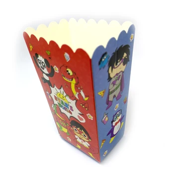 

50pcs/lot Baby Shower Birthday Party Kids Favors Ryan's World Gifts Candy Box Paperboard Popcorn Boxes Decorate Events Supplies