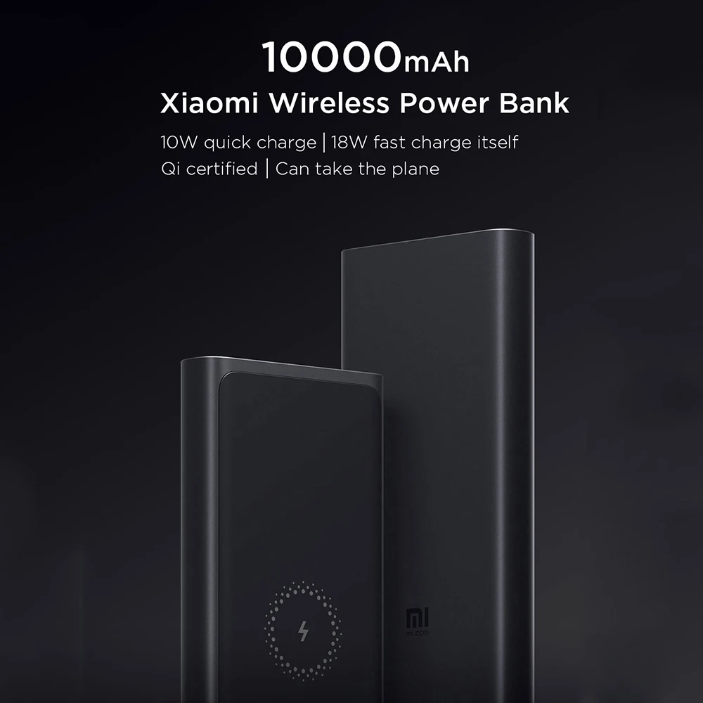 Xiao mi Беспроводной внешний аккумулятор 10000 мАч портативный зарядный источник питания type-c Быстрая зарядка 3,0 повербанк для Xiaomi mi 9 iPhone и т. д