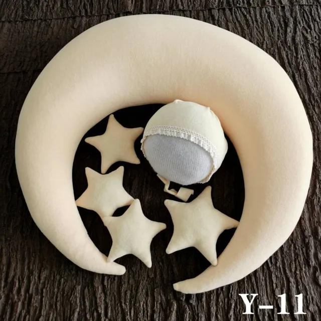 Baby Photography Accessories Newborn Props Moon Pillow Star Hat Set Studio Boy Girl Photo Shoot Background Fotografia Blanket Color 11