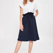 Trendyol темно-синяя трикотажная юбка-рубашка TWOAW20ET0123