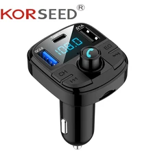 Bluetooth 5.0 transmissor fm carro mp3 player adaptador sem fio modulador receptor de áudio handsfree dupla usb rápido 3.0 carregador