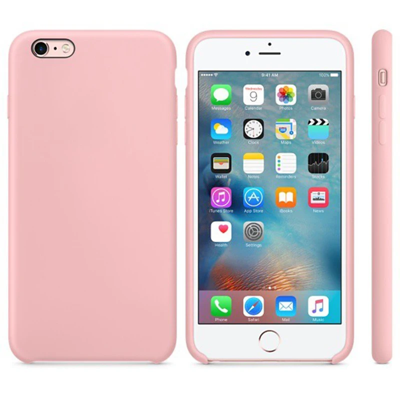 Light Pink Роскошный официальный силиконовый чехол с логотипом для iPhone 6S 7 8Plus 5SE X, Жидкий чехол для Apple iPhone X XS, чехлы для MAX XR Capa - Цвет: Light Pink