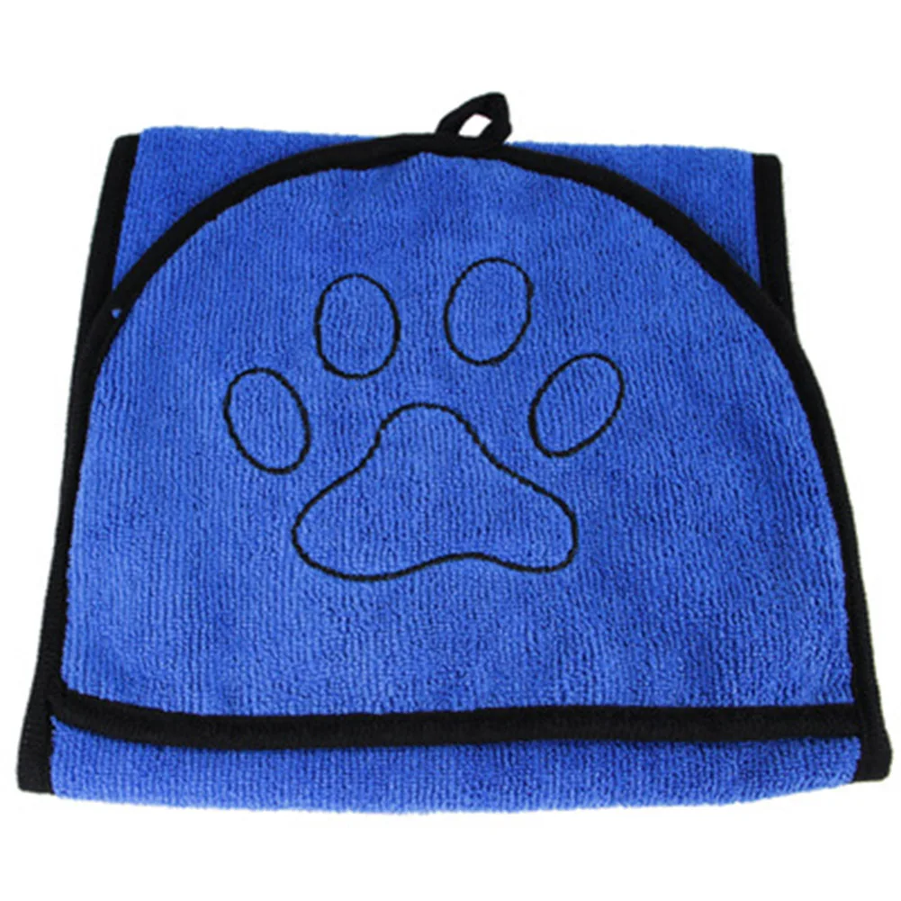 Плюшевое полотенце для домашних животных, Впитывающее Воду, быстросохнущее подвешивающее, для кошек, поводок-перчатка для собак, банное полотенце, товары для домашних животных AC889 - Цвет: Синий