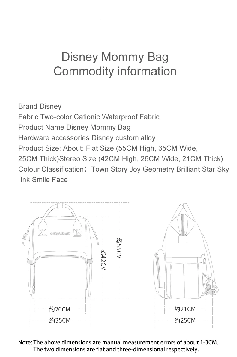 Disney сумки для ухода за материнством для мамы USB детские пеленки сумка органайзер водонепроницаемый рюкзак для коляски Дисней мама пеленания Влажные Сумки