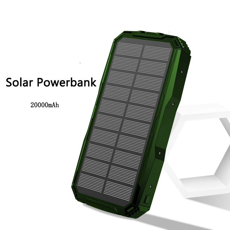 samsung battery pack 20000mAh Solar Power Bank Portable Solar Panel Charger External Battery Pack Powerbank for iPhone 12 iPad Macbook Phones Tablets pebble power bank Power Bank