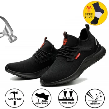 

JACKBAGGIO Steel Toe Work Shoes Men Anti-puncture Safety Shoes Man Industrial Casual Shoes Male Workplace Safety Work Boots