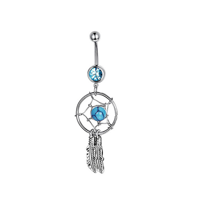 Sexy Navel Piercing Belly Ring Belly Button Rings Barbell Bar Zircon Dangling Ombligo Party Round for Woman Body Jewelry 14g