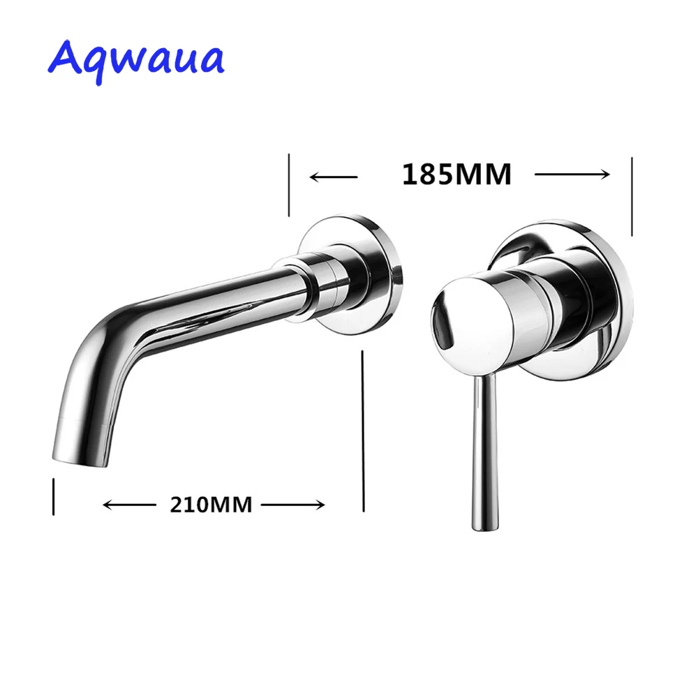 Description Picture 4 of itemAqwaua Bathroom Faucet Wall Mounted Basin Mixer Concealed Hot & Cold Tap Chrome Water Saving Brass Body Accessories Bag