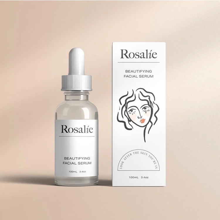 Luxury Custom Logo Lipgloss Cosmetic Packaging Box Paper Dropper Bottle 100ml 1.35 oz Beauty Body Face Serum Gift Boxes 2