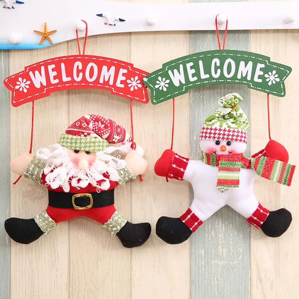

1Pcs Santa Claus Door Hanging Christmas Tree Outdoor Home Christmas Decorations Non-woven Hanging Pendant Ornament Gifts