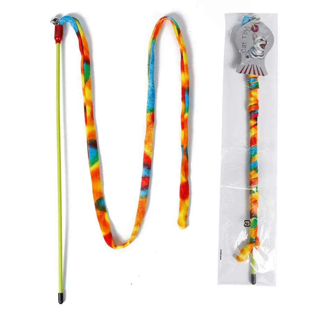 ombre strip Интерактивная игрушка для питомцев кошка игрушка заклинатель безопасный палочка-Дразнилка светными тканими лента Безопасные гибкие упражнения игрушка - Цвет: ombre strip