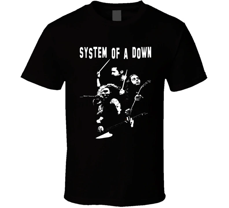 Черная футболка system of A Down 04 |