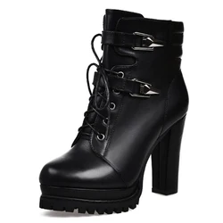 Fashion Boots Ladies Thick Heel Short Boots 2020 Autumn And Winter New British Style Women's Shoes High Heel Ankle Boots