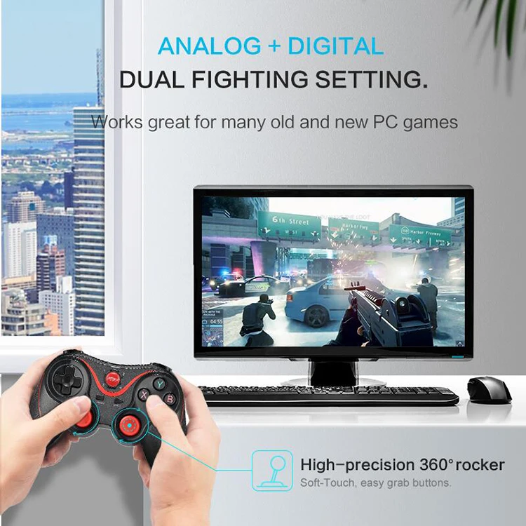 Данных лягушка Беспроводной Bluetooth Gamepad Game Управление Лер для Android-смартфон для PS3 PC ноутбук игровой пульт