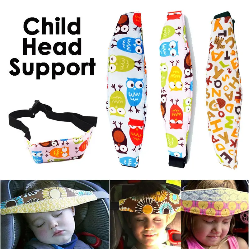 

Protect Baby Head Support Holder Cute Print Comfortable Sleep Belt Adjustable Safety Car Seat Kids Nap Aid Band Carriers