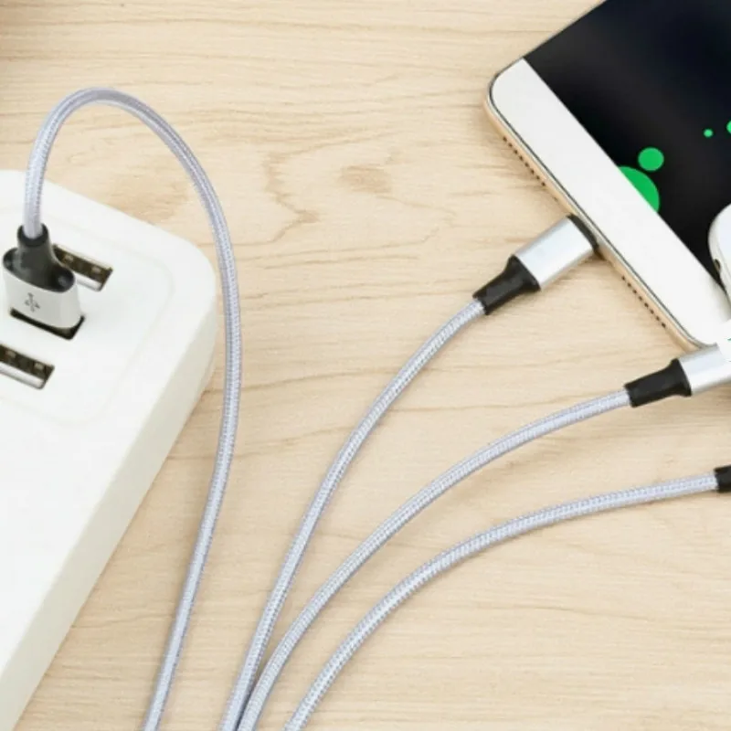 Новый 3 в 1 USB кабель для iPhone Xs Max Xr X 8 7 Зарядное устройство Type C c Micro Мобильный
