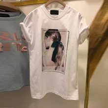 Модные женские футболки летние топы с графическим бантом печать короткий рукав Футболка женская хлопковая Футболка хипстер Новинка