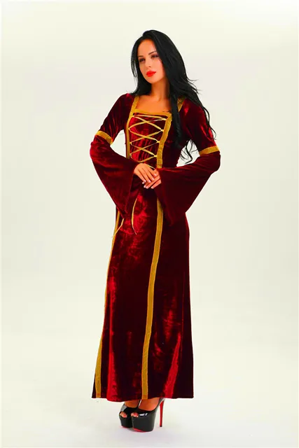 women New Medieval dress costume Renaissance Gothic Cosplay Hooded Long Dress Women Retro Steampunk Fancy Clothes Halloween 5XL
