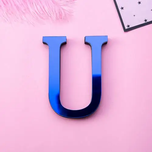 U Горячая Распродажа, A-Z для защиты окружающей среды, акриловые зеркальные наклейки на стену, декоративные наклейки для дома, акриловая Кофейня - Цвет: U