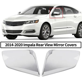 

Chrome Rear View Mirror Covers Caps Overlays Trims for Chevy Impala 2014-2020 Pair