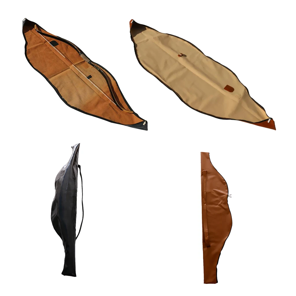 Traditonal Longbow Recurve Bow Case Carry Bag for One-piece Bow PU Leather, 2 Color to Chose