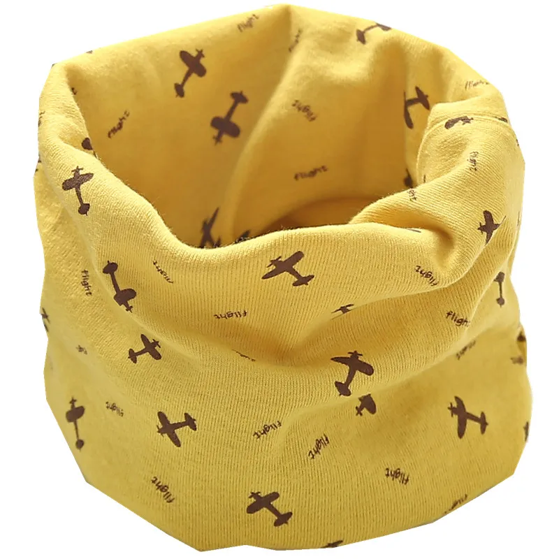 Осенне-зимний шарф для мальчиков, Детский круглый кольцевой ошейник, шарф для девочек, зимние детские шарфы, волшебный шейный платок для детей, Bufandas - Цвет: yellow plane