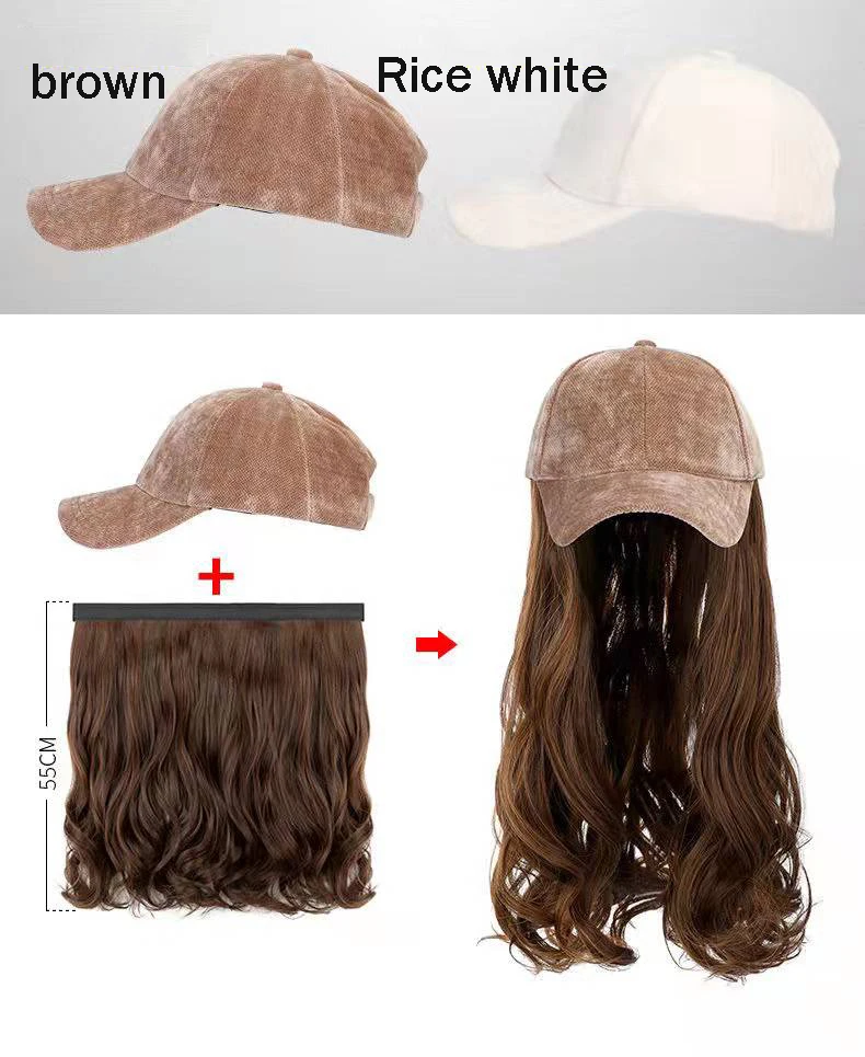 Hat Wig Detachable Big Wave Wig Autumn 