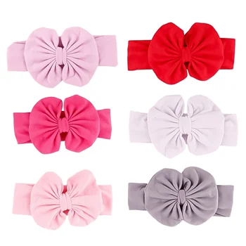 

6pcs Bowknot Hair Ties Bow Ponytail Holders Soft Delicate Baby Headdress Newborn Hair Band for Toddler Baby